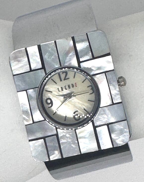 Trendz Abalone Shell Face Silver Cuff Watch with Fresh Battery #1004 main image 6